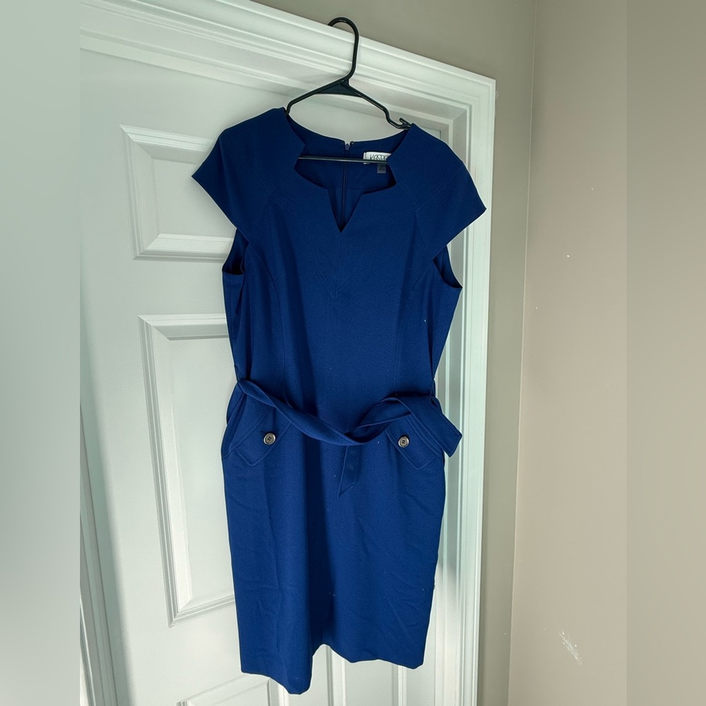 Kasper Royal Blue Mini Dress with Cap Sleeves